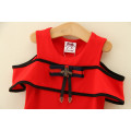 Summer trending product Leakage kids dress flower fancy baby dress in red